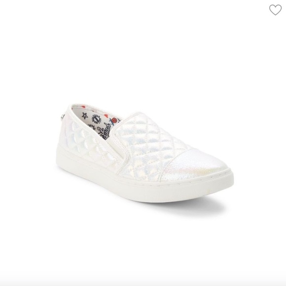 Steve Madden Girl's Zaander Quilted Iridescent Slip-On Sneakers Size 5 - Picture 1 of 14